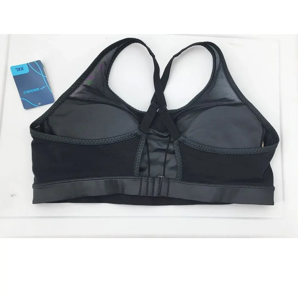 New NWT‎ Brooks Fast Forward Crossback Black Sports Bra Size XXL